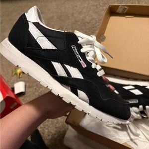 Reebok Classic Black and White Trainers